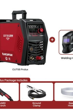 ARCCAPTAIN CUT55 Prolux Plasma Cutter with Black Helmet