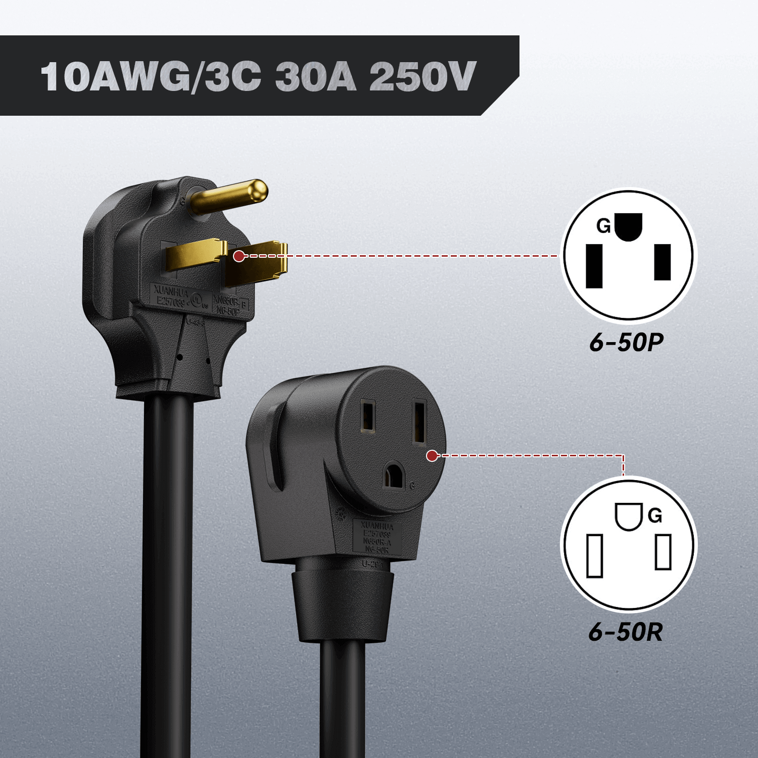 30 Amps 220V Welder Extension Cord for Welding Machines - Image 2