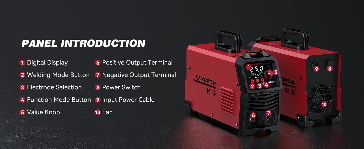 Arccaptain ARC250 250A 230V Professional Stick Welder - Image 10