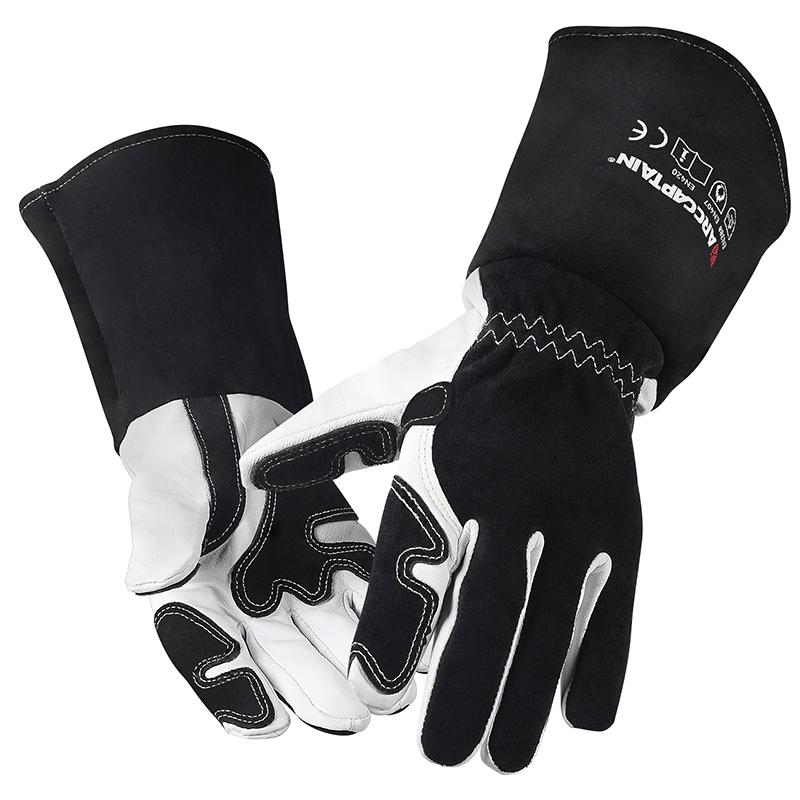 14 Inch Goatskin TIG Welding Gloves, Professional Protective Gloves for TIG Welding