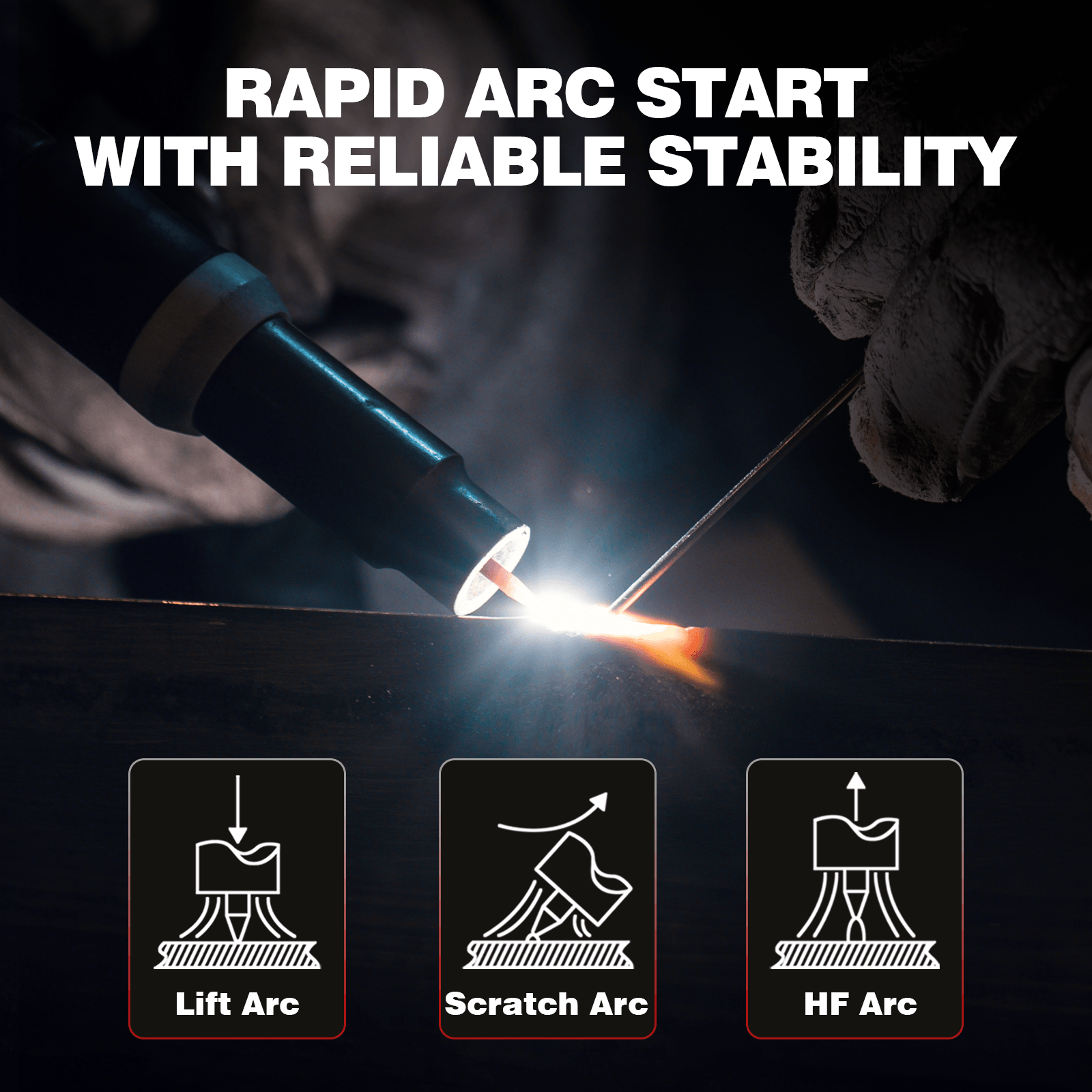 Arccaptain WP-26 150A Air-Cooled TIG Welding Torch with 13FT Cable - Image 2