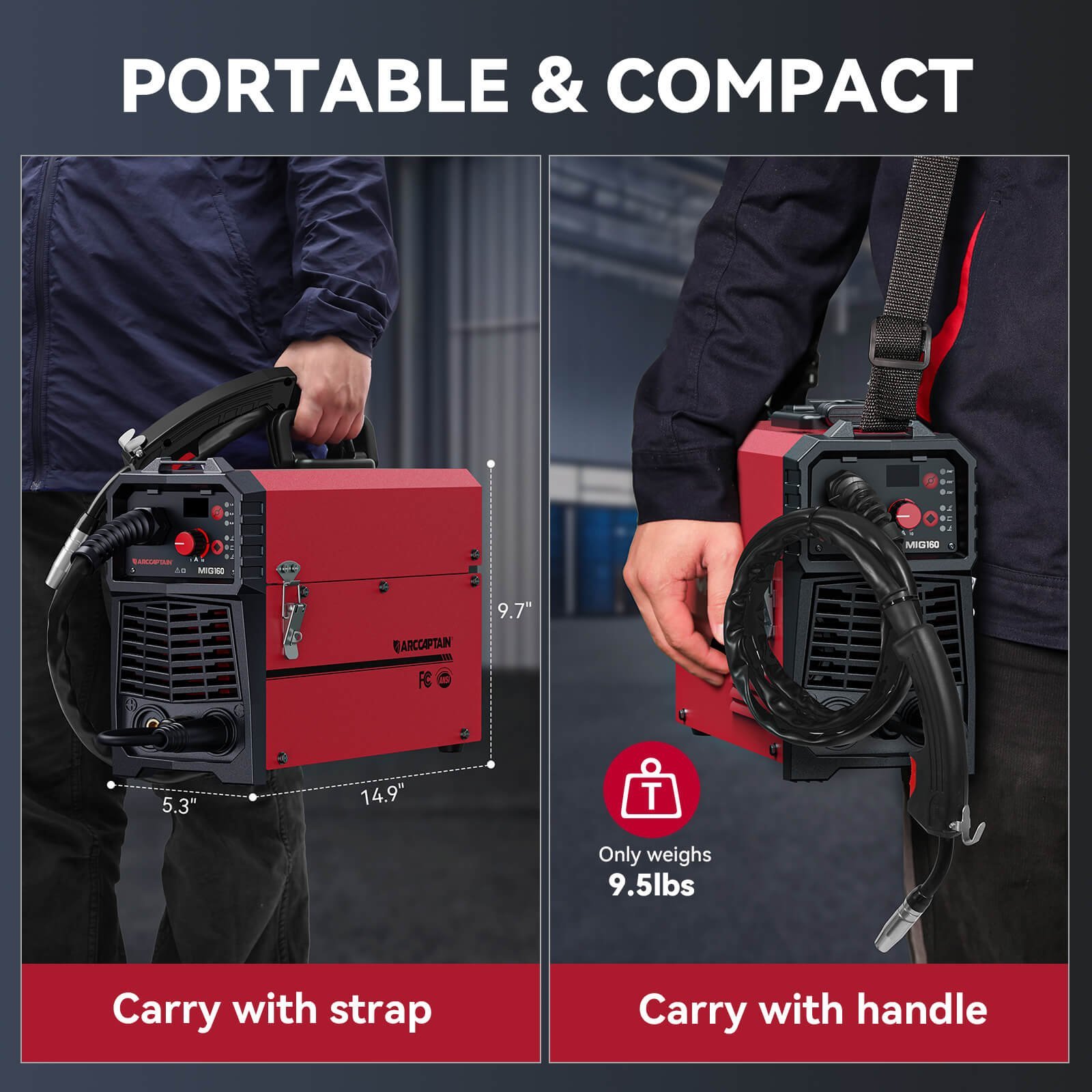 Arccaptain MIG160 4 in 1 Dual Voltage MIG Welder - Image 5